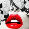 Red Lips Butterfly paint by number
