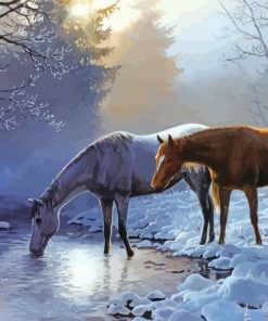 Snow Horses Art paint by number