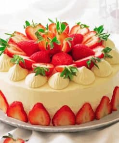 Strawberry Cake Art paint by number