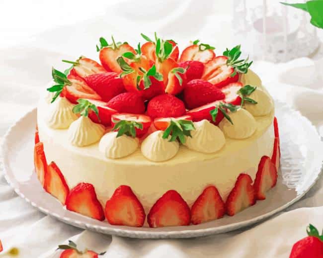Strawberry Cake Art paint by number