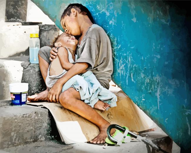 Street Children Philippines paint by number