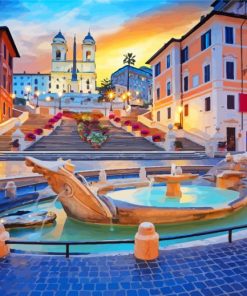 The Spanish Steps Monument paint by number