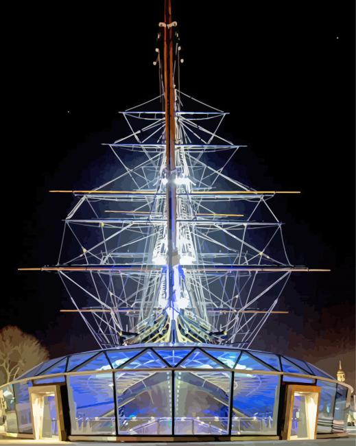 Cutty Sark At Night paint by number