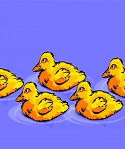 5 Little Ducklings paint by number