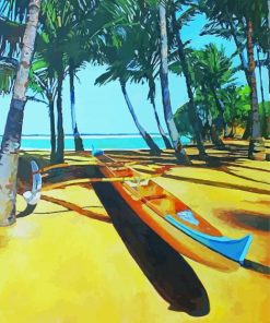 Beach Outrigger Canoe paint by number