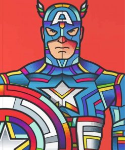 Captain America Pop Art Hero paint by number
