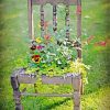 Flowers On Vintage Chair paint by number