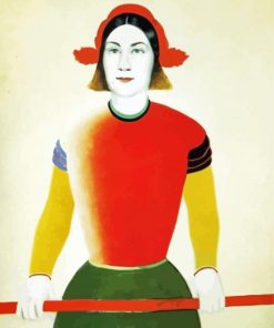 Girl With Red Flagpole Malevich Paint By Numbers