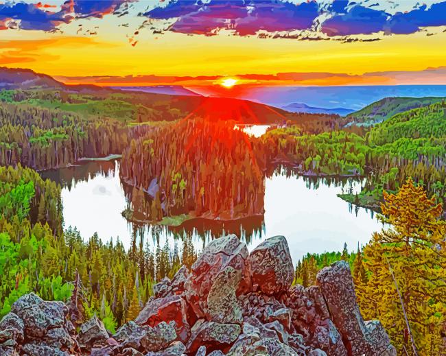 Grand Mesa Colorado Sunset paint by number