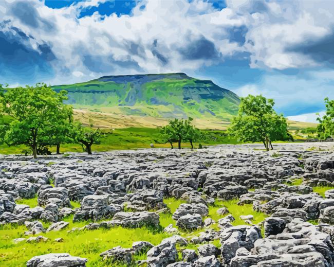 Ingleborough Yorkshire Landscape Paint By Numbers