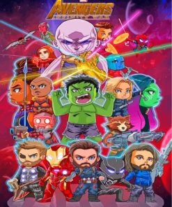 Kids Marvel Avengers Poster paint by number