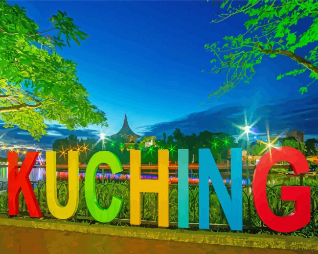 Kuching Malaysia City Paint By Numbers