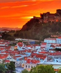 Leiria Castle Sunset Paint By Numbers