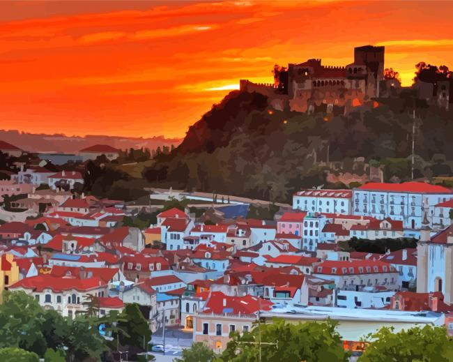 Leiria Castle Sunset Paint By Numbers