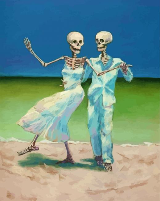 Love Skeletons Couple Dancing Paint By Numbers
