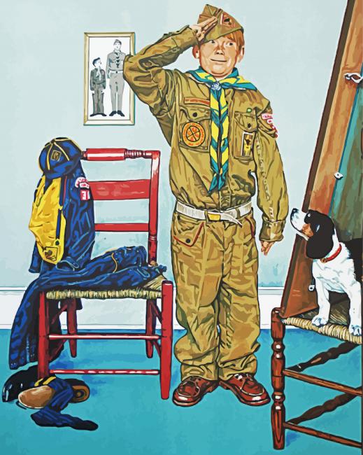 Norman Rockwell Boy Scout paint by number