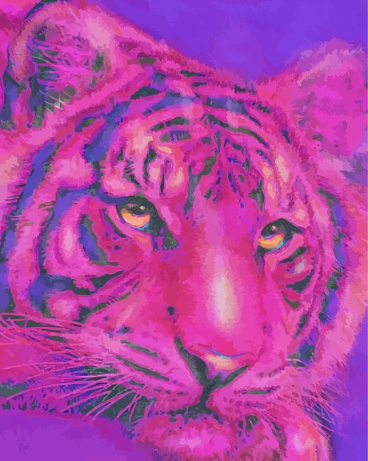 Pink Tiger Art Paint By Numbers