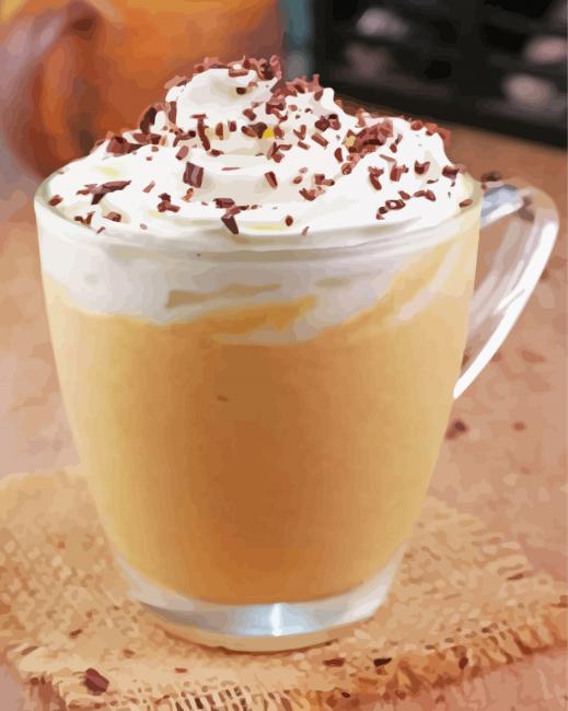Pumpkin White Hot Chocolate Fall Drink Paint By Numbers