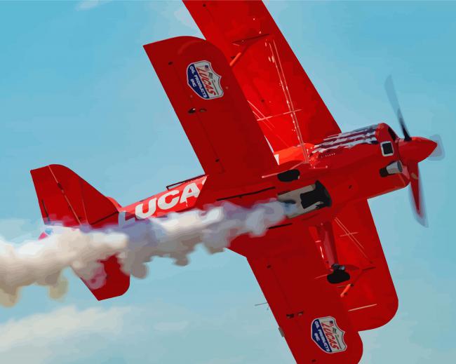 Red Flying Plane Paint By Numbers