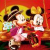 Romantic Sunset Mickey And Minnie paint by number
