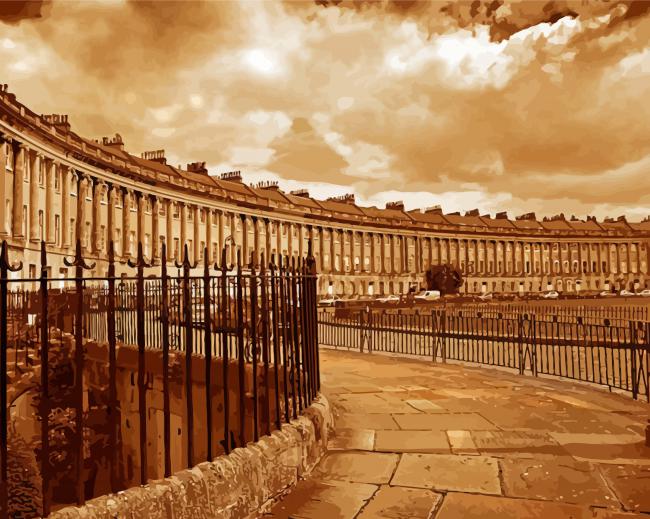 Royal Crescent Bath England paint by number