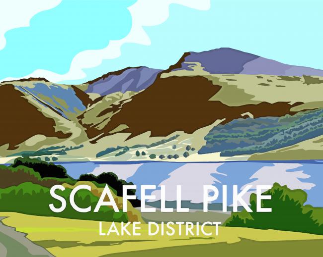 Scafell Pike Lake Poster Paint By Numbers