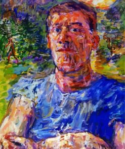 Self Portrait Of A Degenerate Artist By Oskar Kokoschka paint by number
