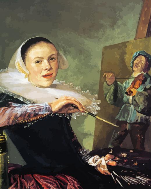 Self Portrait By Judith Leyster paint by number