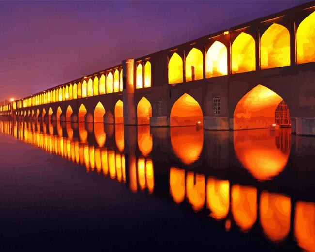 Si O Se Pol Iranian Bridge Night Paint By Numbers