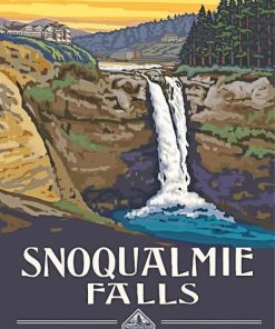 Snoqualmie Falls Poster Art paint by number