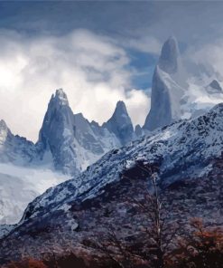 Snowy Fitz Roy In Patagonia Paint By Numbers