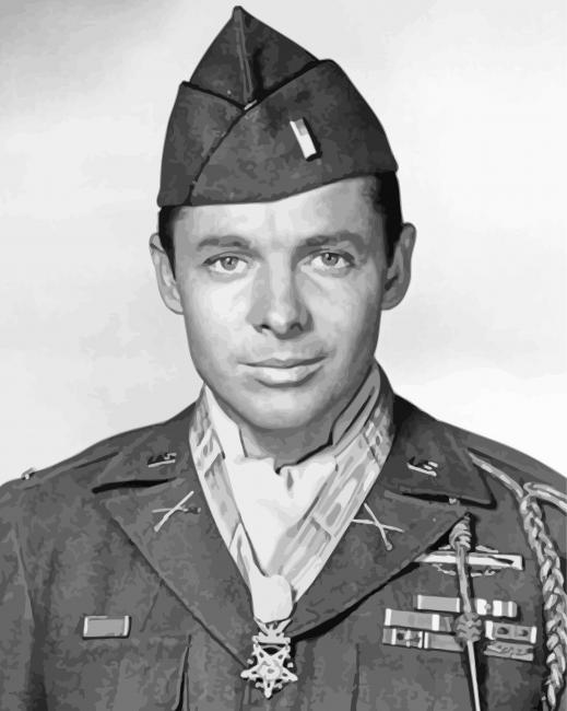 Soldier Audie Murphy paint by number