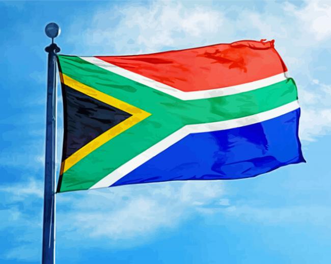 South Africa Flag Paint By Numbers