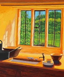Sunny Kitchen Window View Paint By Numbers