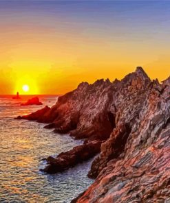 Sunset At Pointe Du Raz paint by number