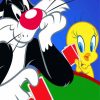 Sylvester And Tweety Looney Tunes Cartoon paint by number