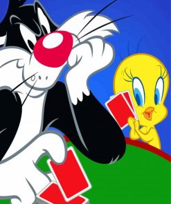 Sylvester And Tweety Looney Tunes Cartoon paint by number