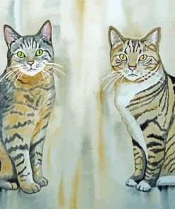 Two Tabby Cats Art Paint By Numbers