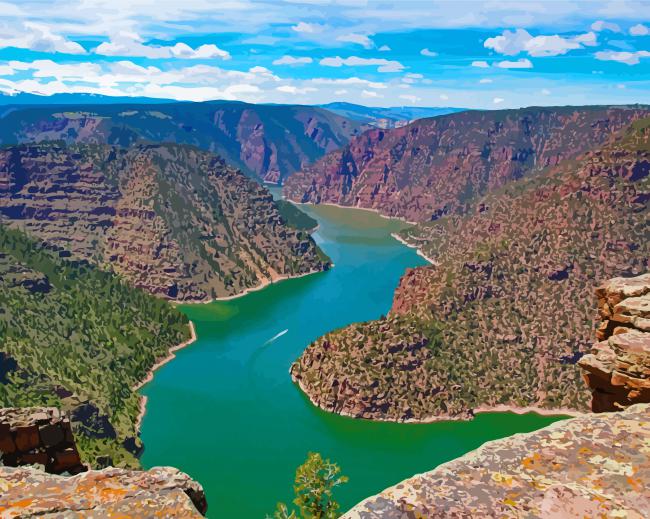 US Flaming Gorge Reservoir paint by number