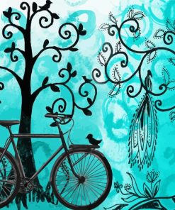 Whimsical Bicycle paint by number