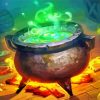 Witch Cauldron Art paint by number