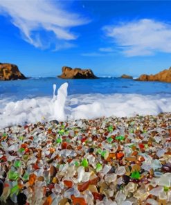Aesthetic Glass Beach California paint by number
