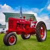Aesthetic Red Farmall Tractor paint by number