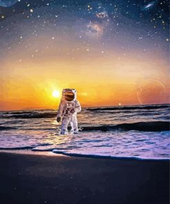 Astronaut Beach At Sunset Paint By Numbers