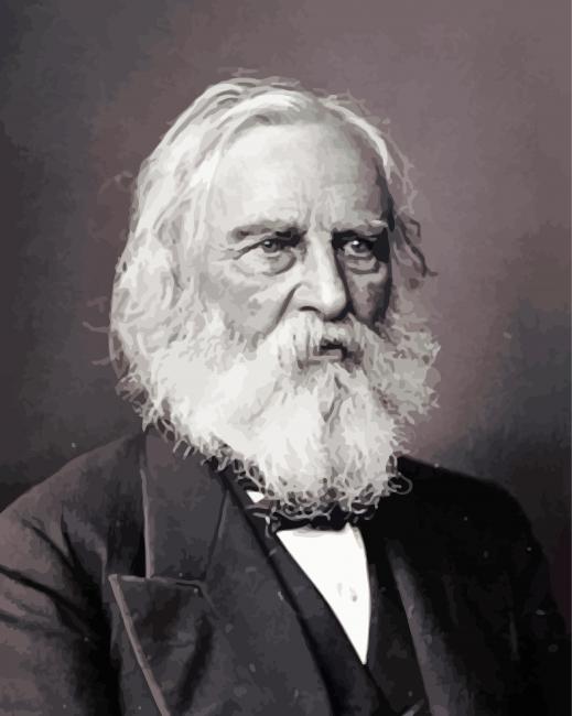 Black And White Henry Wadsworth Longfellow Paint By Numbers