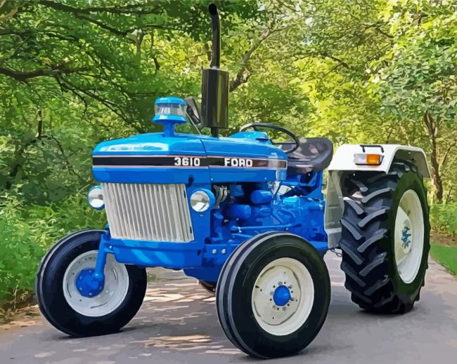 Blue Ford N Series Tractor Paint By Numbers