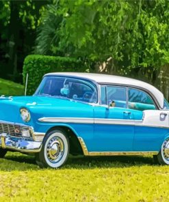 Blue 1956 Chevy Bel Aire paint by number