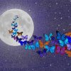 Colorful Butterflies And Moon paint by number
