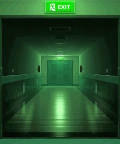 Dark Hospital Corridor Paint By Numbers