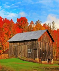 Fall Barn paint by number